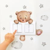 SnuggleBear - Cartoon Bear Star Muursticker voor Kinderkamer